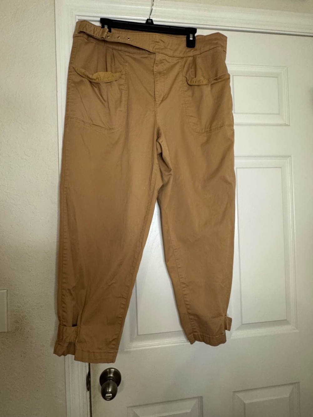 Eloquii Men's Drawstring Cargo Chinos in Tan